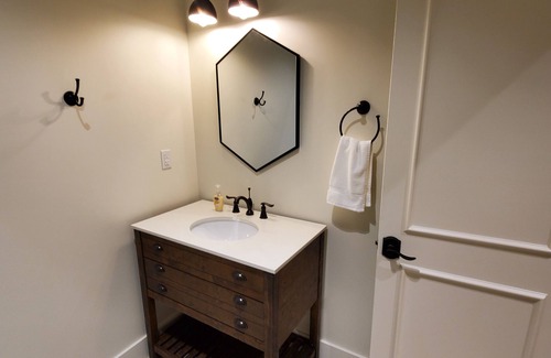 Westfield Cabin | Bedroom 2 - Modern Farmhouse Theme Lodge Room with Beautiful Views