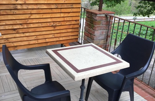 Saint-Jean-du-Pin Bed & Breakfast | Bedroom and terrace, overlooking the garden. It can be combined with the gîte.