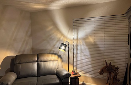 Gainesville Condo | Bedroom within 3BR condo - dog friendly