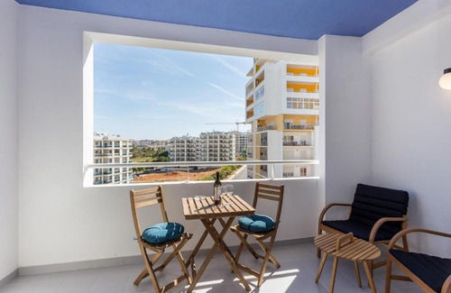 Portimao Apartment | BeHappy Riviera Studio with Sunny Balcony & Pool View