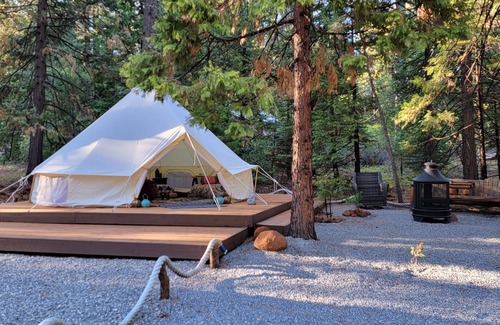 Shingletown RV Rental | Bell Tent at Bigfoot Lodging Lassen
