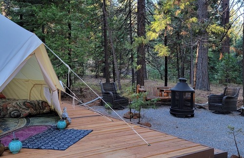 Shingletown RV Rental | Bell Tent at Bigfoot Lodging Lassen