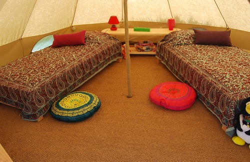 Mialet RV Rental | Bell Tent Glamping with heated pool, four tents let as one unit