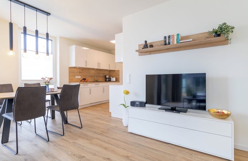 Marienleuchte Apartment | BeltBlick 26 - first floor. Sauna. Sea view. Family time.