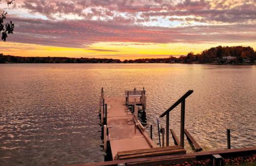 Sister Lakes House | Benton Harbor Lake House with Dock and Fire Pit!