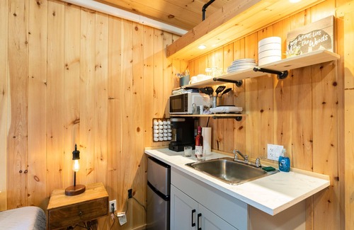 Martin City Cabin | Big Bear Micro Cabin with loft at Spotted Bear Retreat
