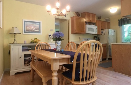 Brewster Condo | Billington townhouse with straight staircase that leads to an enclosed loft, premium streaming TV.