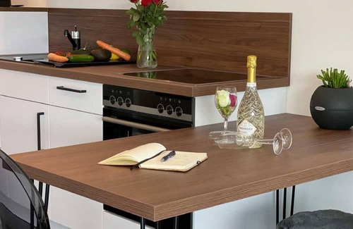 Gotteszell Apartment | Black&White luxury apartment with sauna and sunny terrace