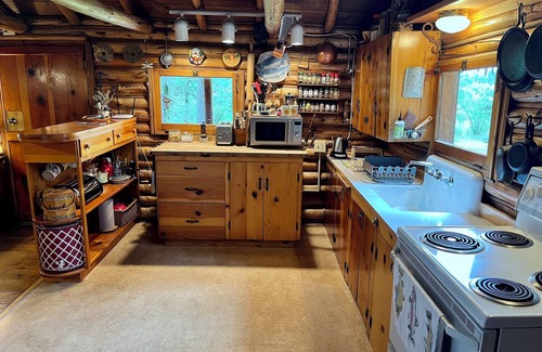 Sunriver Cabin | Blinn's Landing: Historic Riverfront Log Cabin, Dock & Mountain Views. Dogs OK!