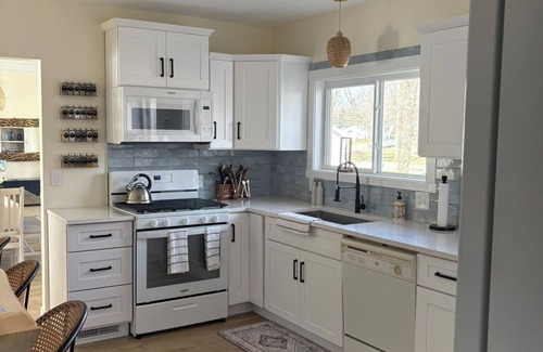 Newaygo House | Blue Haven Inn - Hess Lake Lakefront- Hot Tub, Kayaks, Central AC