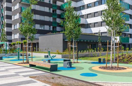 Kelenfold Apartment | Blue River Apartment with Sauna&Gym and Parking