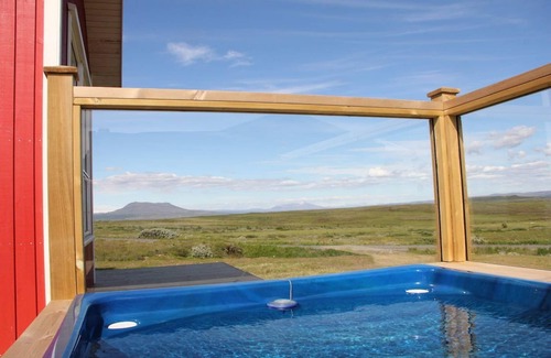 Reykholt Cabin | Blue View Cabin 1B with Hot Tub