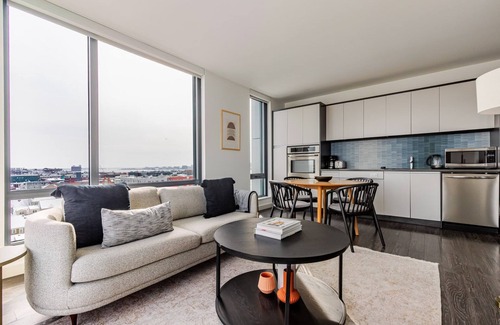 Boston Apartment | Blueground | East Boston, art & pool, nr parks
