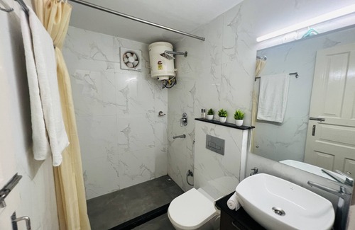 Sector II Apartment | BluO Classic 1BHK Salt Lake - Kitchen, Terrace Garden