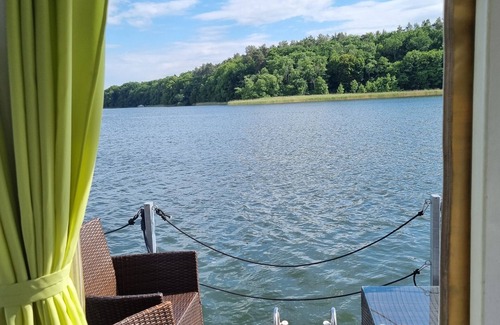 Priepert Boat Rental | Boat 'Priepert 2' in Mecklenburg Lake District with Covered Terrace