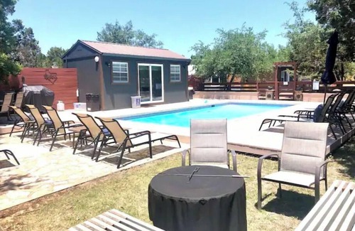 Austin Cabin | Bobcat cabin in 2 acre boutique resort with pool!