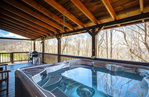 Zionville Cabin | Boone area Cabin with Hot Tub. Pet friendly!