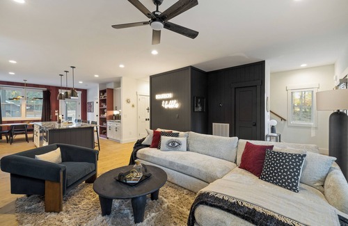 West Southern Pines House | Bourbon & Bubbles with Speakeasy & Hot Tub in Downtown Southern Pines!