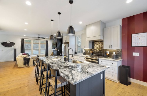 West Southern Pines House | Bourbon & Bubbles with Speakeasy & Hot Tub in Downtown Southern Pines!
