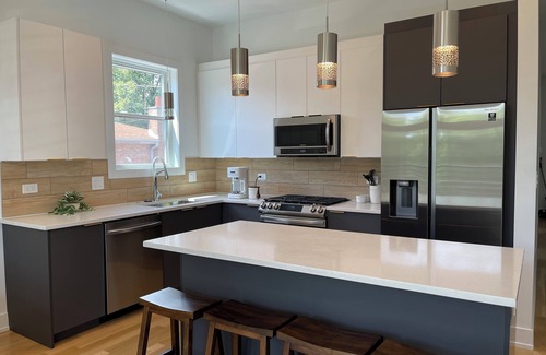 Jefferson Park Condo | Brand new luxury space + roof deck in enchanting Chicago, with hi-speed WiFi.