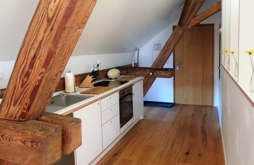 Koslau Apartment | Brauhaus 3 wellness loft "Malz", XXL balcony with nature view, sauna, pool
