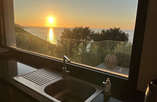 Calcatoggio Villa | Breathtaking contemporary villa with sea view and maquis access to the sea on foot