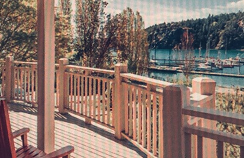 Deer Harbor Cottage | Bright Cottage w/ gas Fireplace & Private hot tub - view of the marina