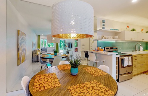 Racquet Club West Condo | Bright & modern dog-friendly oasis with pool, tennis courts, balcony, & A/C