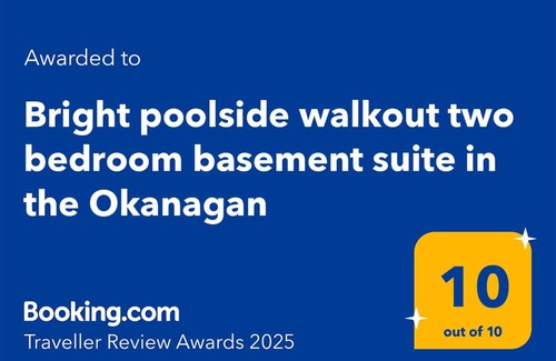 Okanagan-Similkameen Apartment | Bright poolside walkout two bedroom basement suite in the Okanagan