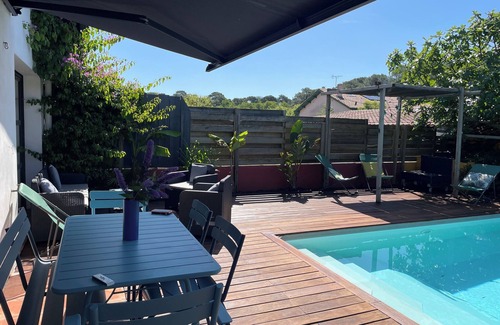 Anglet House | Bright villa with swimming pool between Biarritz and Bayonne near beaches and forest.
