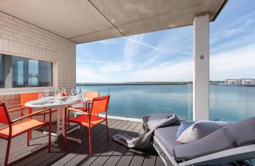 Kappeln Apartment | Brise- direkt am Wasser, Hafenblick, Fahrstuhl, Sauna, ueberdachter Balkon