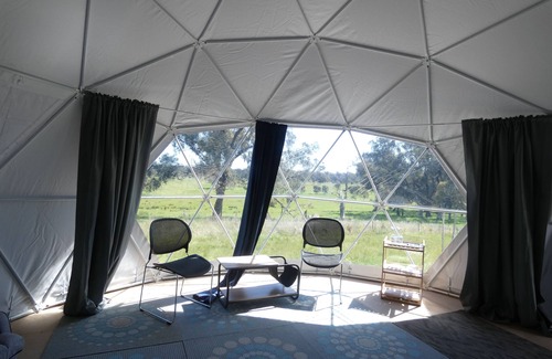 Balmattum Cabin | Bullroarer - Self Catering Dome accommodation with private deck, BBQ and lawn