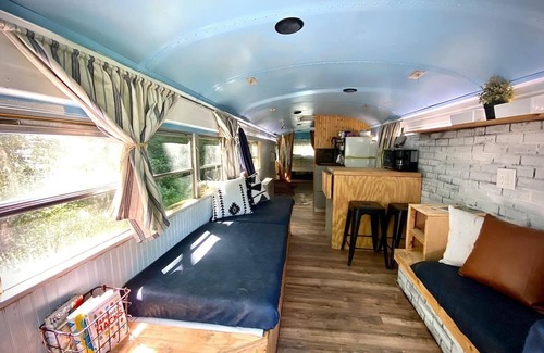 Pulaski House | Bus#7 Luxury Tile Shower Skoolie near VT and RU