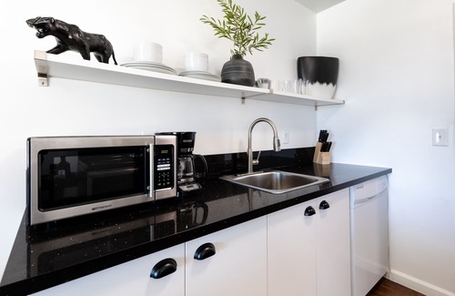 Desert Hot Springs Apartment | C3- Modern Black & White Interior w/a Warm Boho Edge