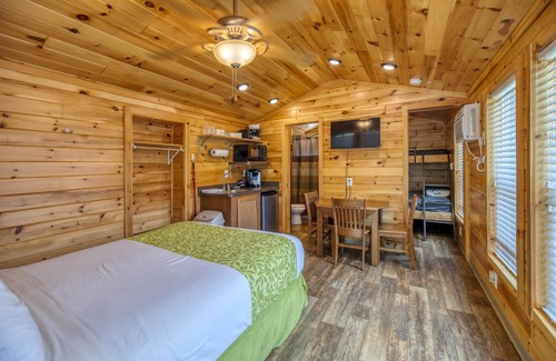 Dickerson Run Cabin | Cabin 8 - Beautiful cabin with a queen, full and twin bed. Great for days outdoors and nights in.