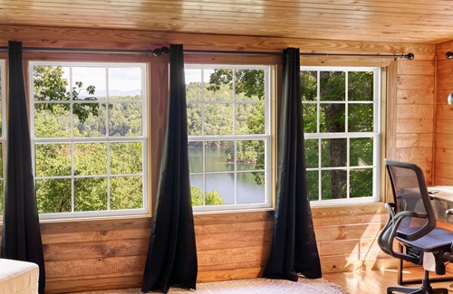 Ellijay Cabin | Cabin with hot tub & stunning lake and mountain views throughout