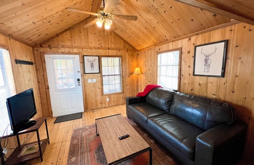 Montrose Cabin | Cabin with one queen bed, two lofted twin-size beds and a queen pull out couch Sleeps: 6 Pets: 2 Parking: 1