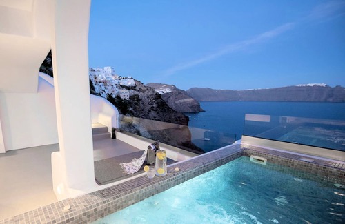 Oia Villa | Caldera Horizon Grand Cave Villa | Oia, Santorini | Private Terrace & Outdoor Hot Tub | Breathtaking Caldera Views | Traditional Cave-Style Luxury | Spacious & Elegant Retreat