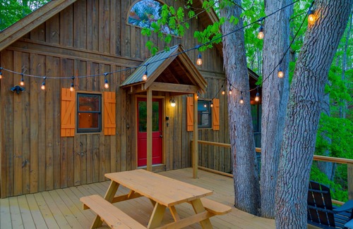 Demorest Cabin | Camp Bell at Twin Rivers - Peaceful Cabin w/Firepit & Outdoor Movie Projector!