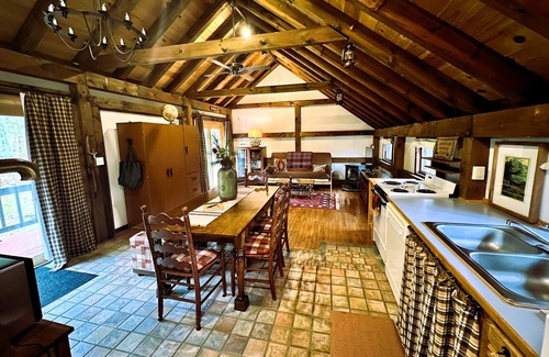 Jay Cabin | Camp Creaky Birch, cozy 2-bedroom cabin with privacy, firepit and deck.