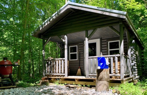 Burton Cabin | Camp Newbury: 100% off grid. 2 log cabins, pavilion, trails and shooting range.
