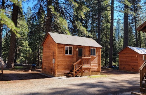 Shingletown RV Rental | Camping Cabin A at Bigfoot Lodging Lassen