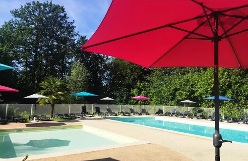 Saint-Gerons House | Camping Les Rives du lac Cantalès * - 3 bedroom mobile home Familia 6 people