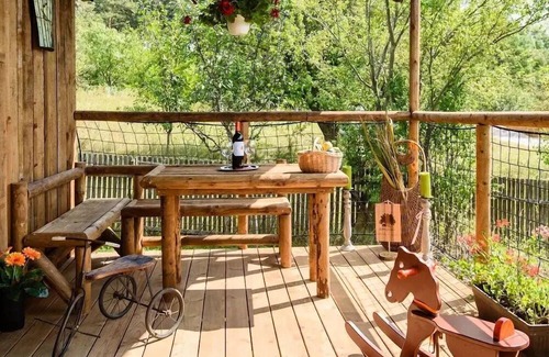Saint-Laurent-sur-Sevre House | Campsite Le Rouge Gorge* * - CABANE LODGE PREMIUM SOLARO 1 CH 2/4 PERS CLIM TV 4 persons
