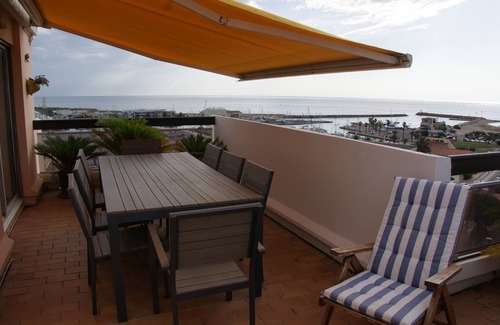 Le Port Apartment | Canet - 2 room apartment + cabin, terraces + panoramic balcony with sea view