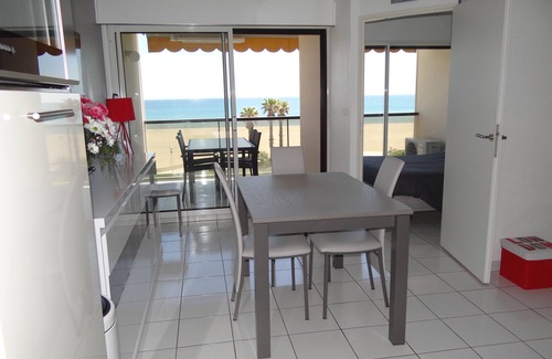 La Cote Radieuse Apartment | CANET South, T2 LUXURY AIR CONDITIONED, SEA VIEW - DIRECT BEACH, wifi, parking, pool