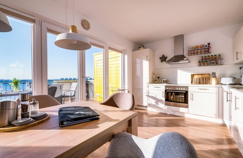 Olpenitz Apartment | Cape Mar 2: Baltic Sea vacation with fireplace, terrace lake & wellness bath right on the water