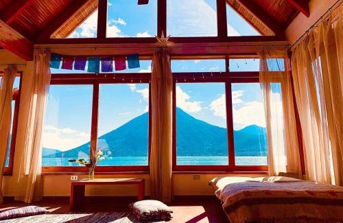 San Marcos La Laguna Villa | Casa de Los Angeles Lakefront Retreat with Sauna and Volcano Views