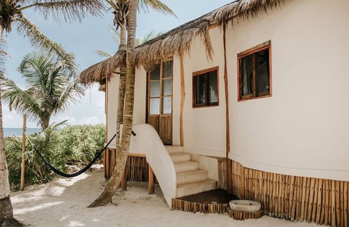 Zona Hotelera House | Casa Gaia ~ Mahayana, Private Vacation Home on Tulum beach with turquoise sea at your doorstep!