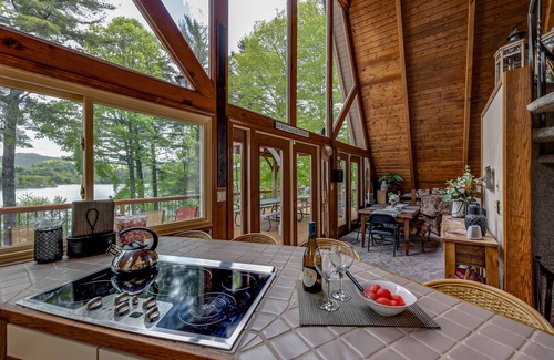 Cullowhee House | Cashiers, Lake Glenville, 3 Acres 500ft Private Beach & Dock, sleeps14,Mt View